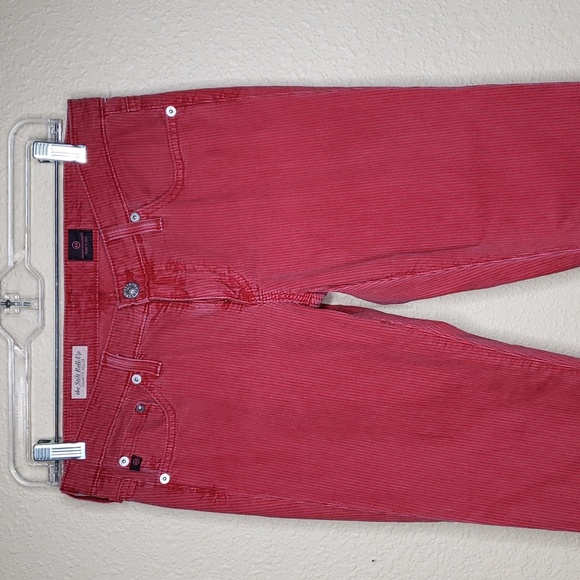 AG Adriano Goldschmied Stilt Roll-Up Cigarette Roll-up Pin Stripe Pants Size 27 - Picture 3 of 16